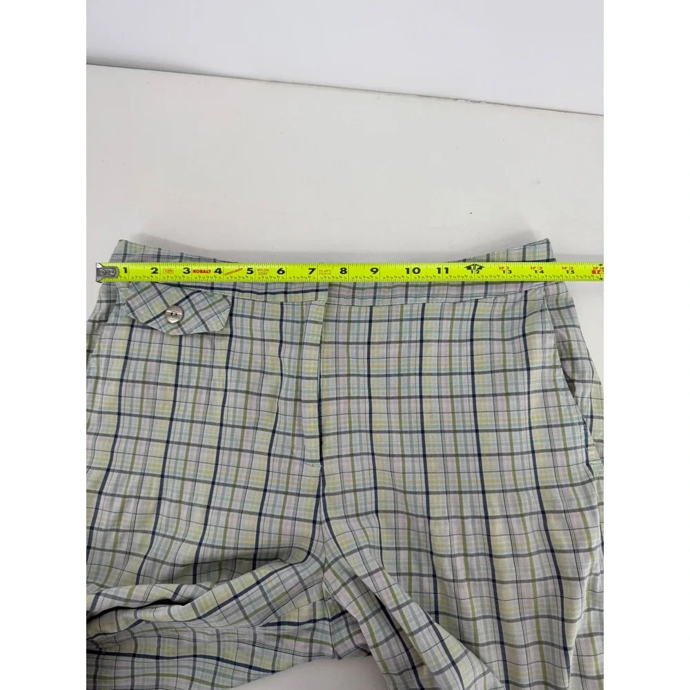 Sport Haley Women's Sz‎ 6 Plaid Bermuda Shorts Green Blue Multi Color Flat Front